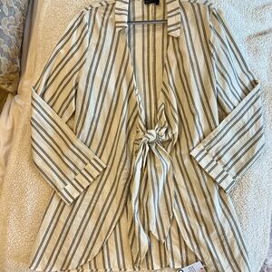 Striped Tie-Front Blazer NWT
